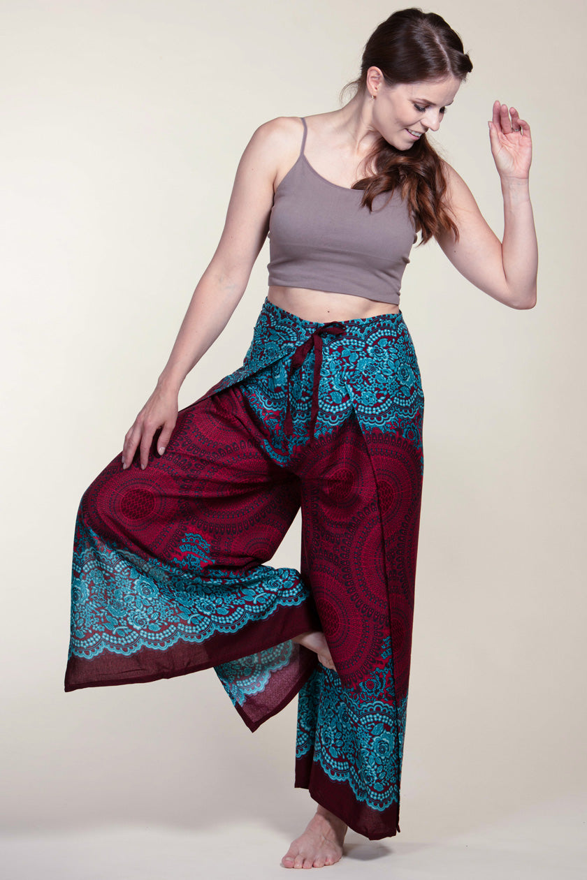Mandala Red Artisan Wrap Palatsihousut - Berry Piper