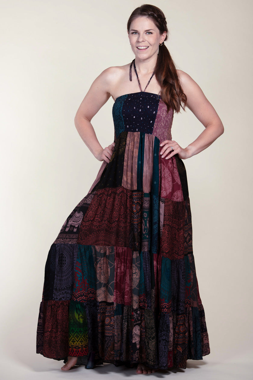Surplus Bohemian Brown Artisan Bandeau Maksimekko - Berry Piper