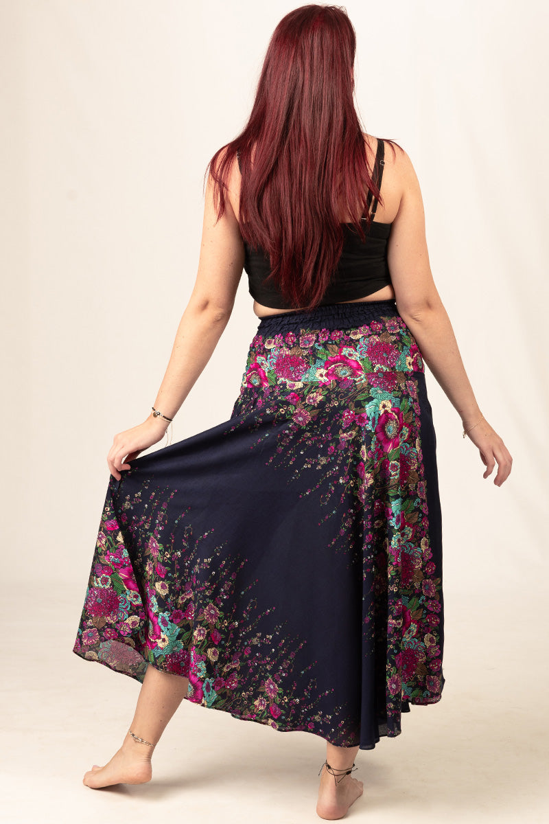 Floral Navy Meadow Curved Hame
