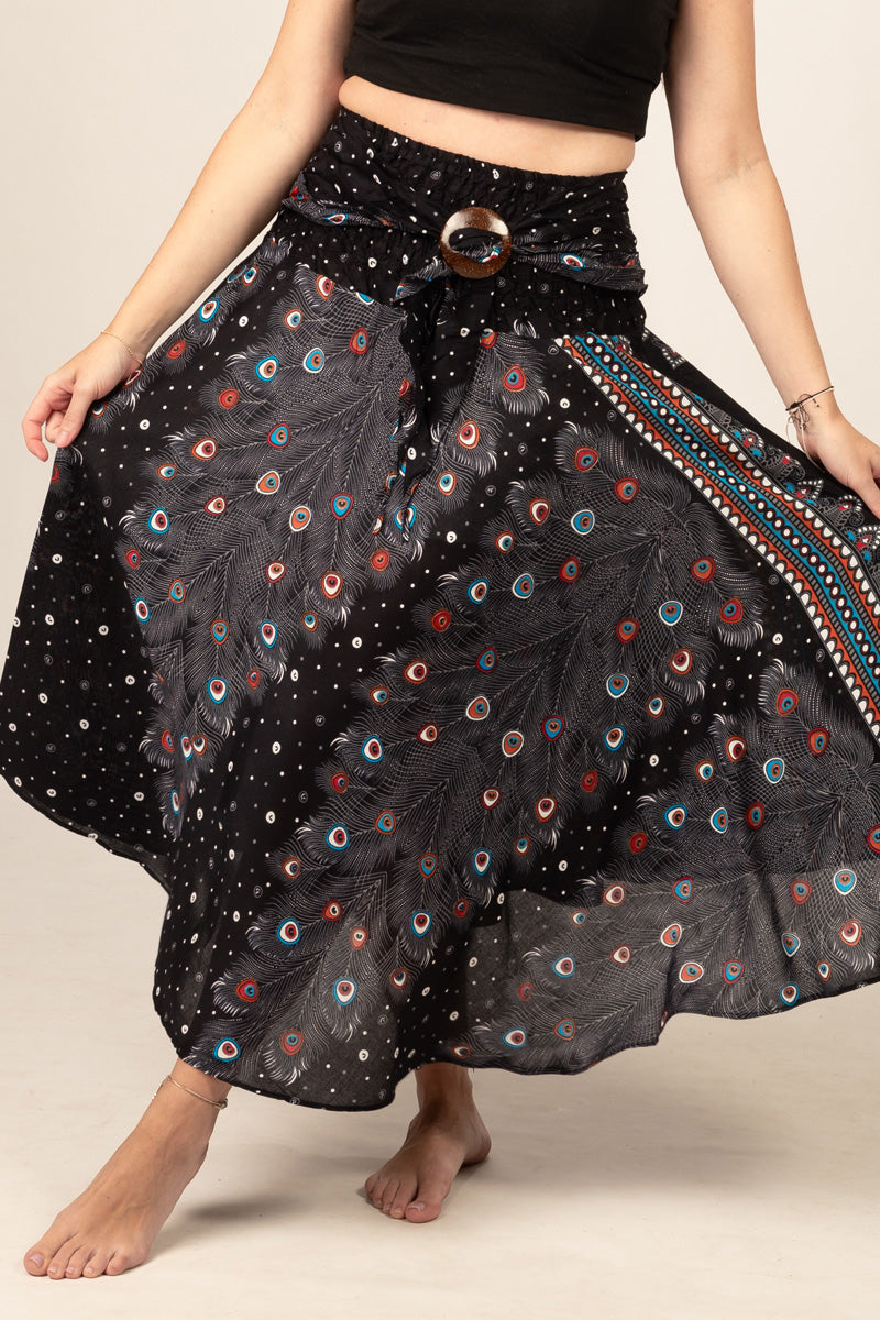 Boho Black Artisan Skirt