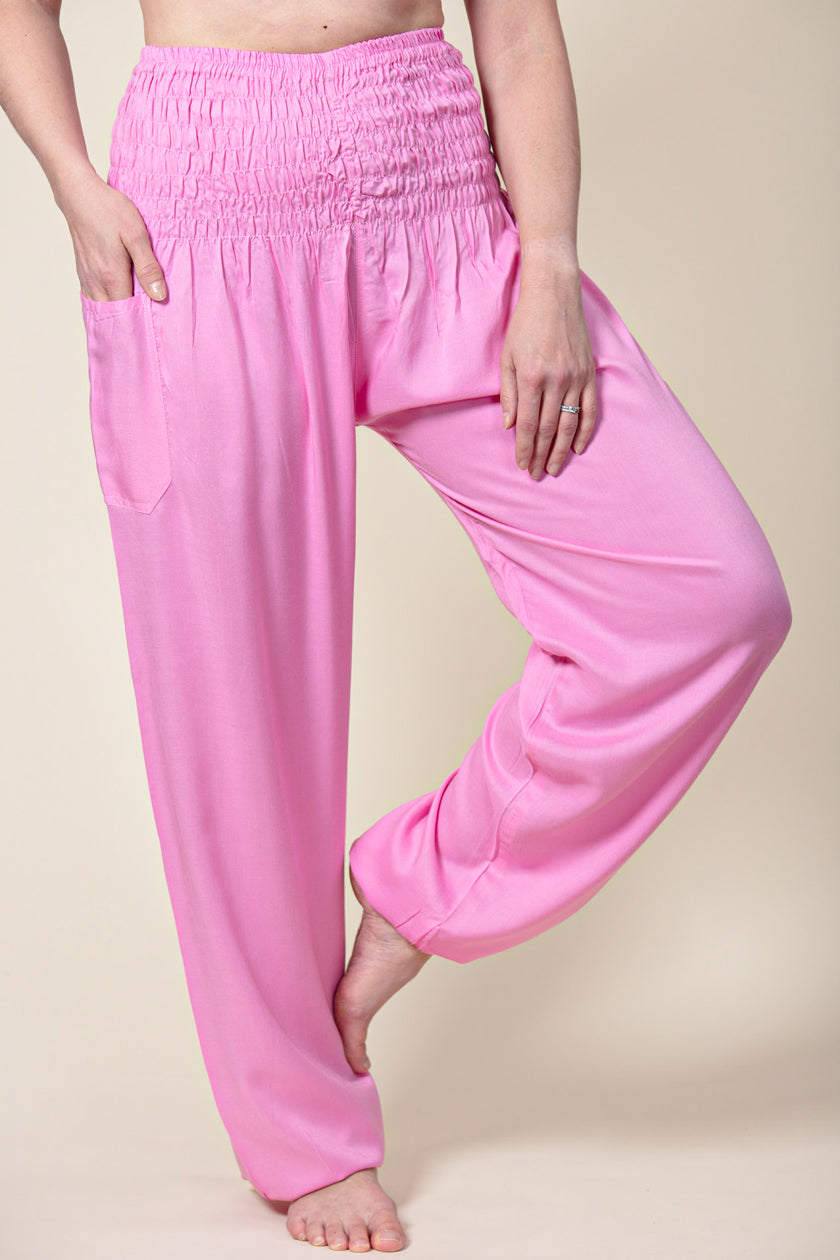Extended Boho Pink Artisan Haaremihousut - Berry Piper