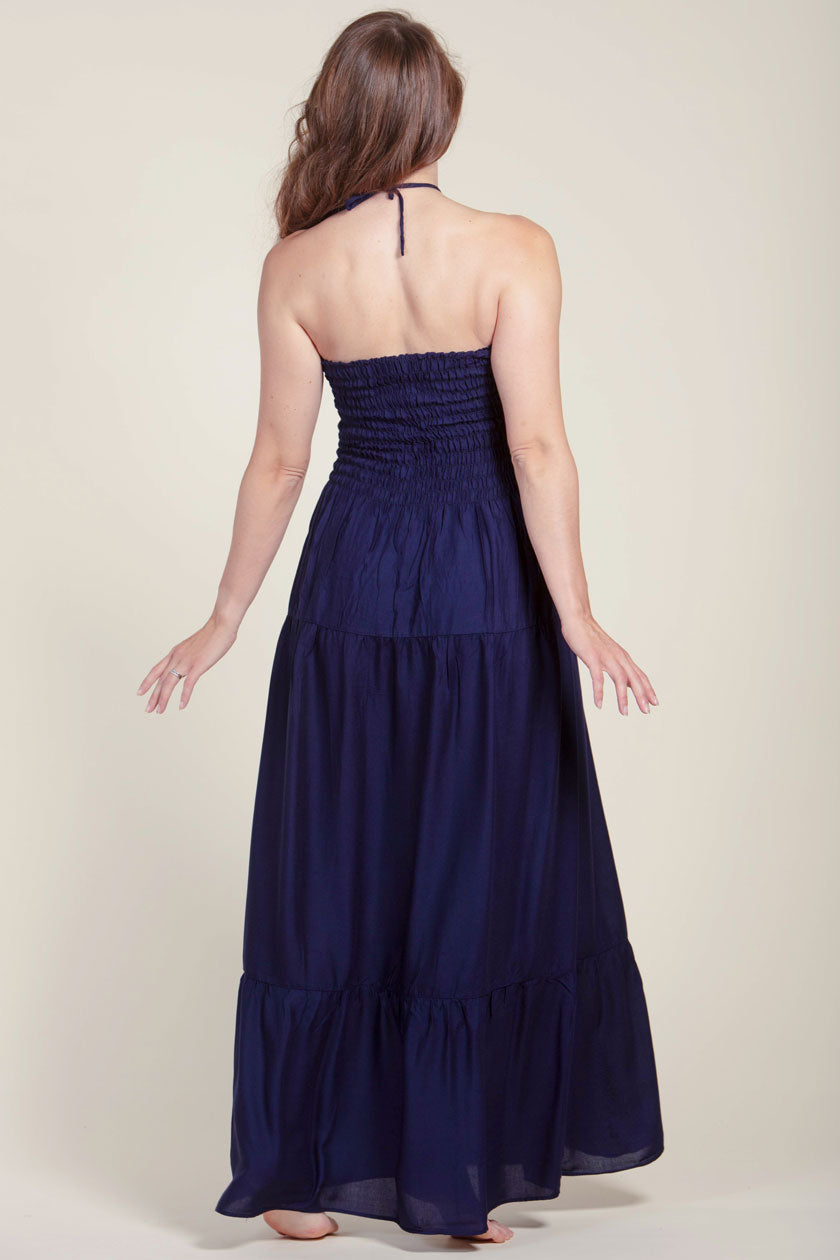 Boho Navy Artisan Bandeau Maksimekko - Berry Piper