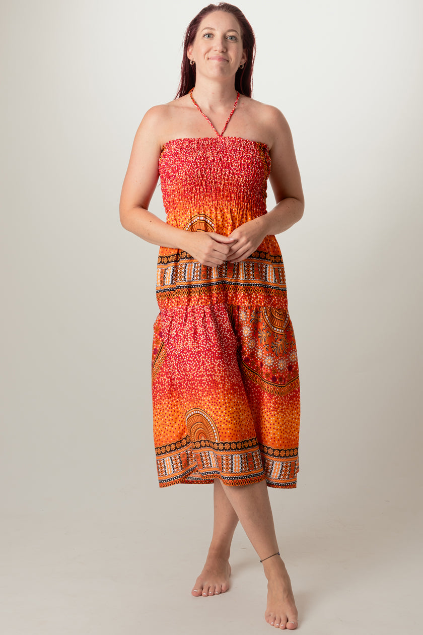Chakra Orange Artisan Bandeau Midimekko - Berry Piper