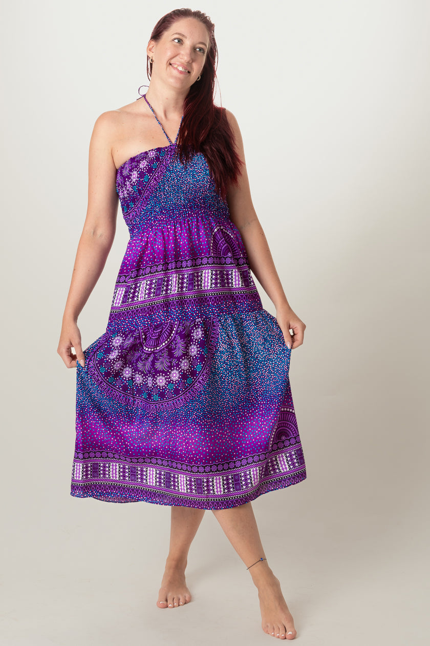 Chakra Purple Artisan Bandeau Midimekko - Berry Piper