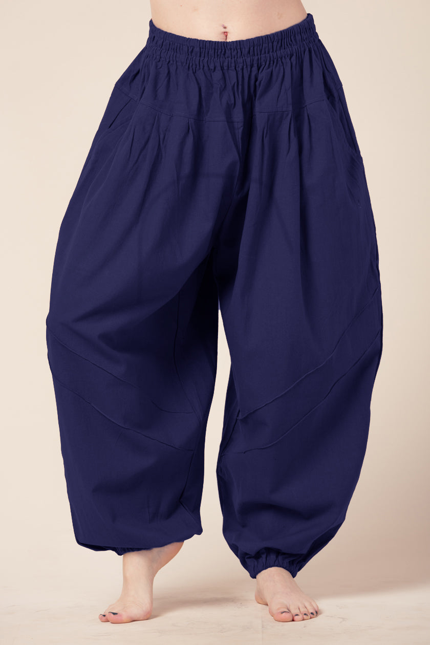 Djinn Navy Cotton Artisan Haaremihousut - Berry Piper