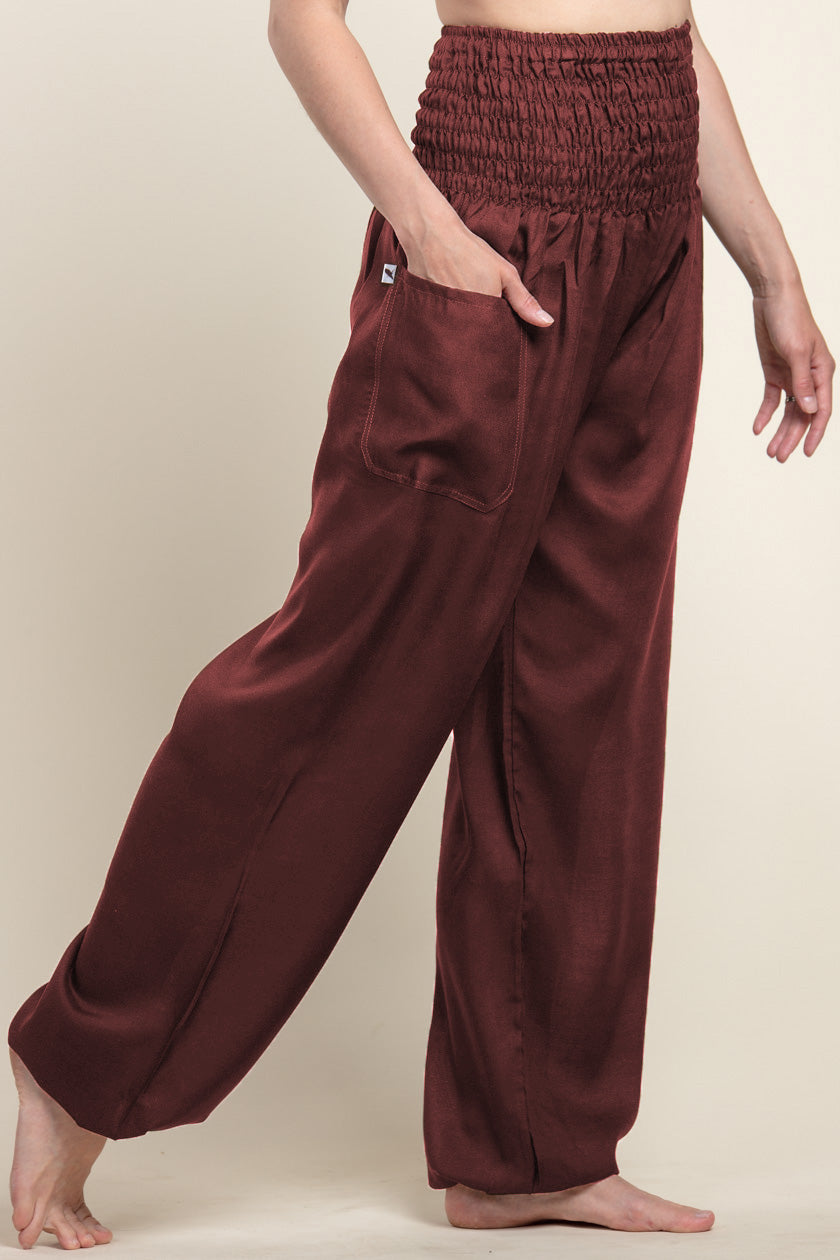 Extended Boho Royal Brown Artisan Haaremihousut - Berry Piper