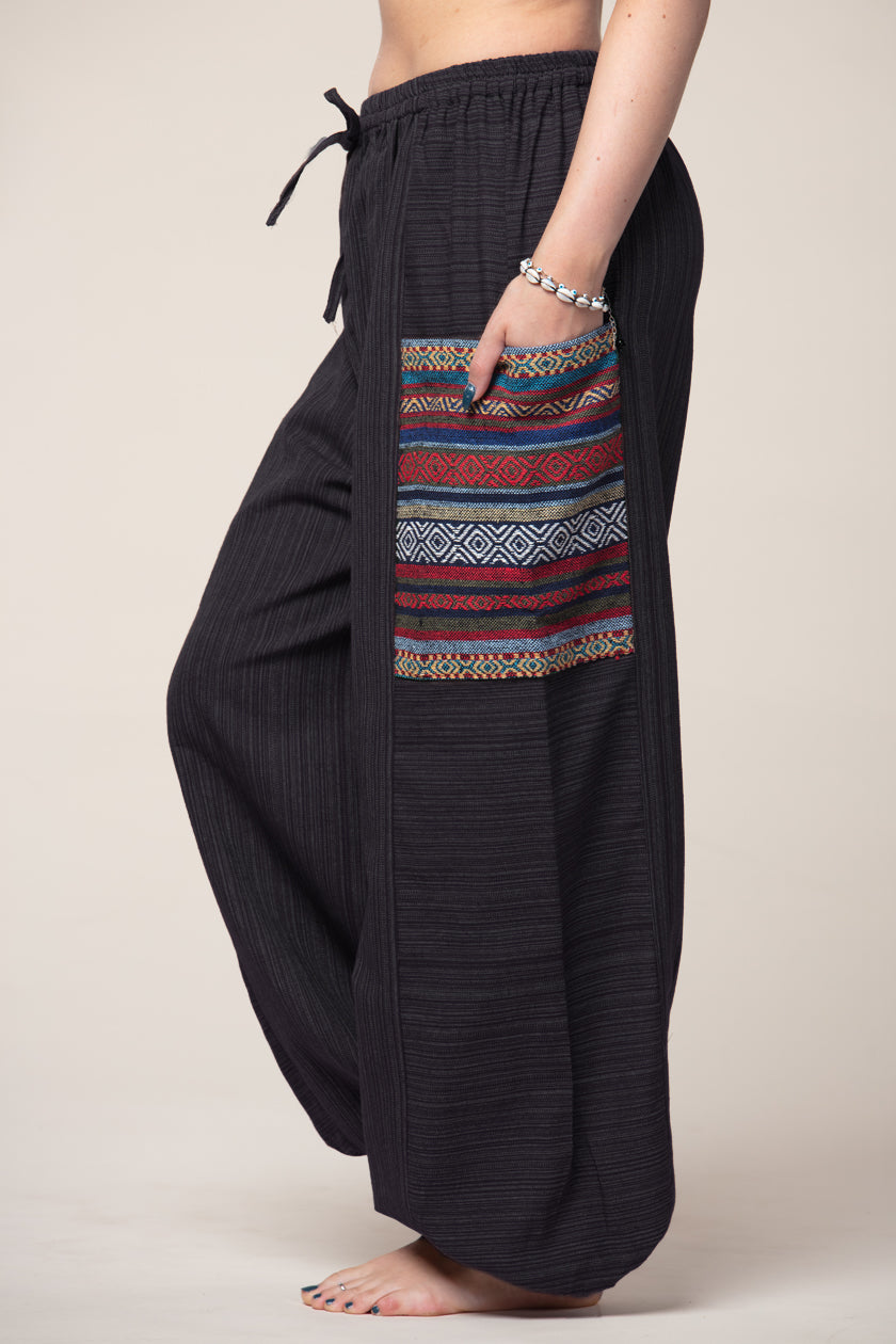 Hill Tribe Unisex Charcoal Artisan Haaremihousut - Berry Piper