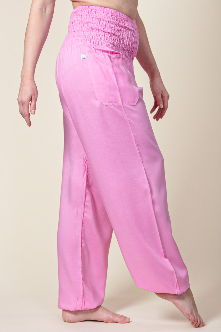 Extended Boho Pink Artisan Haaremihousut - Berry Piper