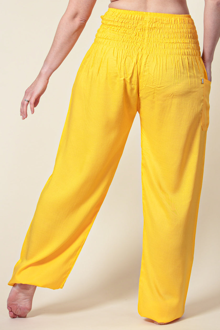 Extended Boho Yellow Artisan Haaremihousut - Berry Piper