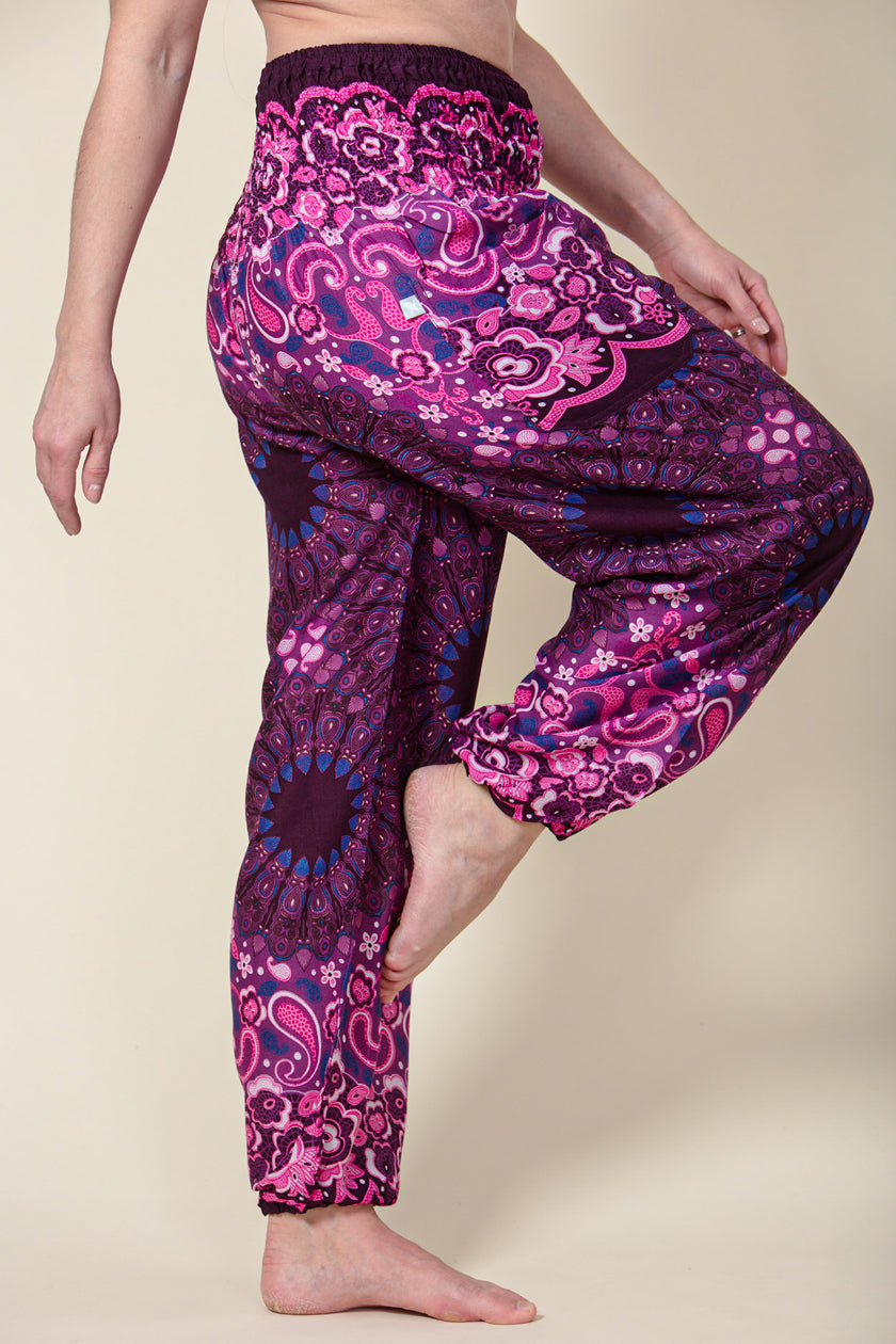 Paisley Mandala Purple Artisan Haaremihousut - Berry Piper