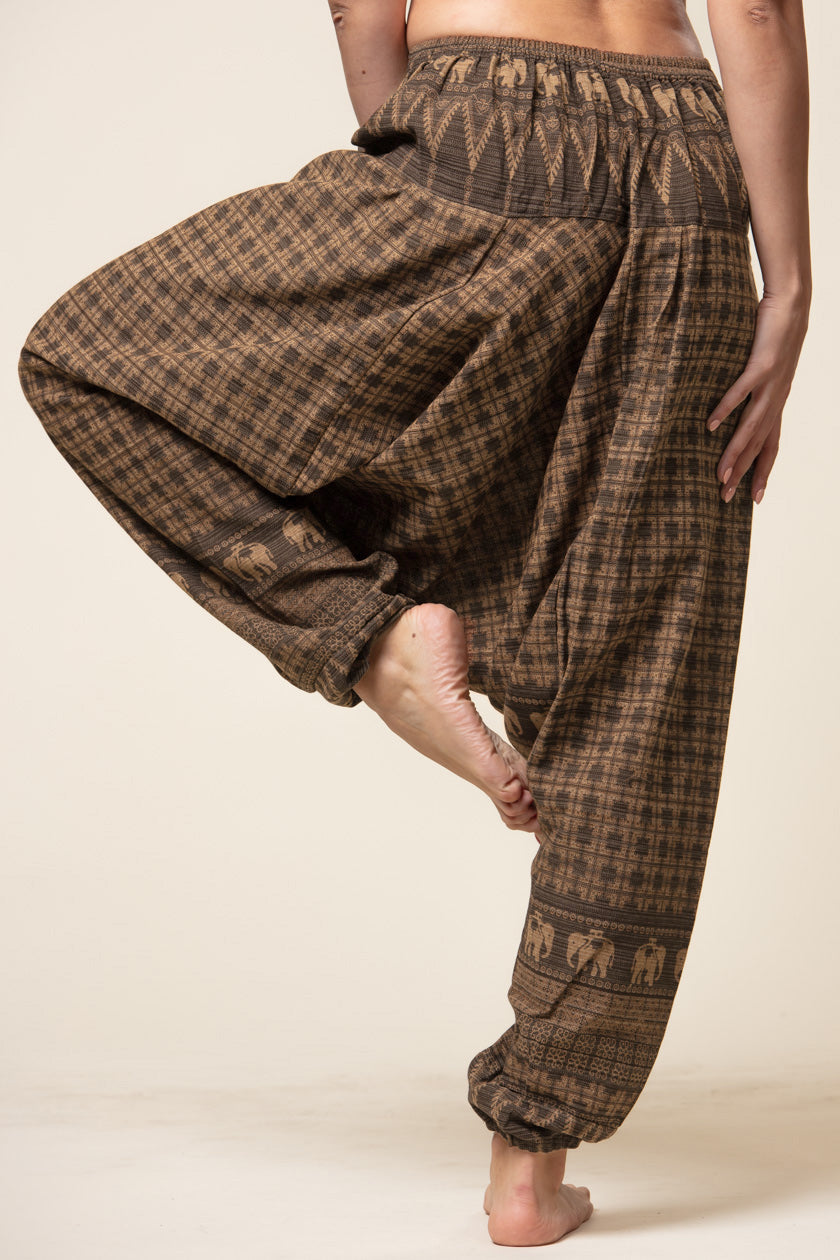 Elephant Brown Hill Tribe Artisan Low Cut Haaremihousut - Berry Piper