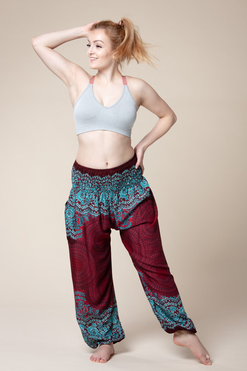 Mandala Red Artisan Haaremihousut - Berry Piper
