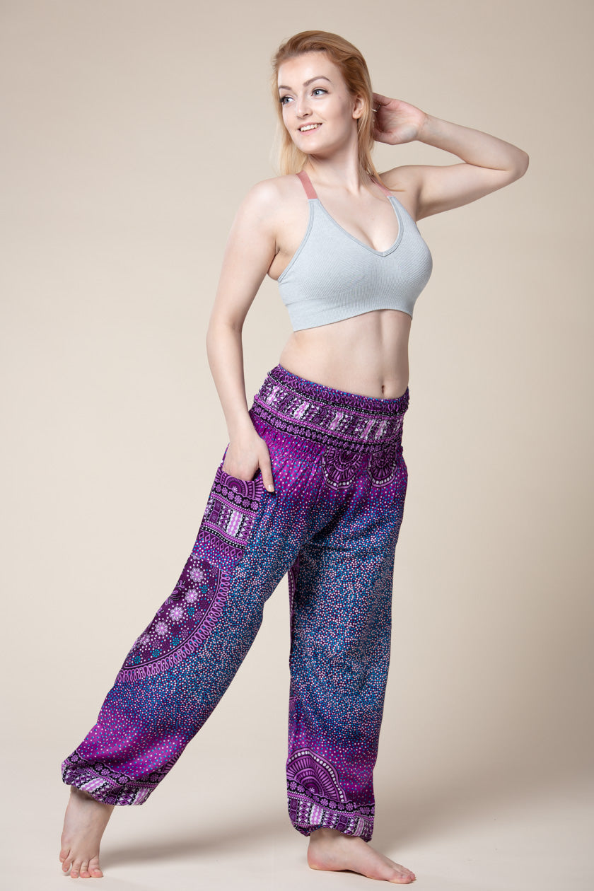 Chakra Purple Artisan Haaremihousut - Berry Piper