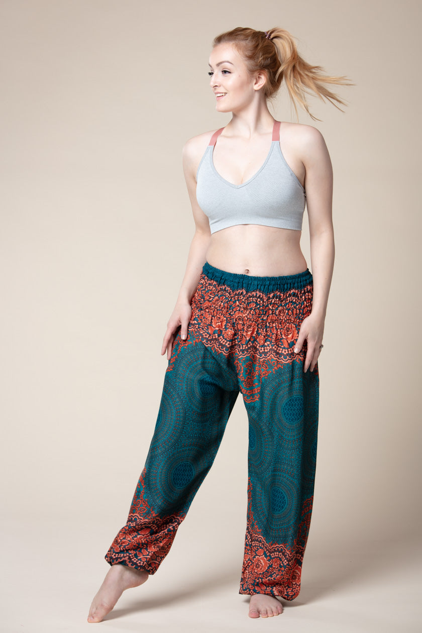 Mandala Teal Artisan Haaremihousut - Berry Piper