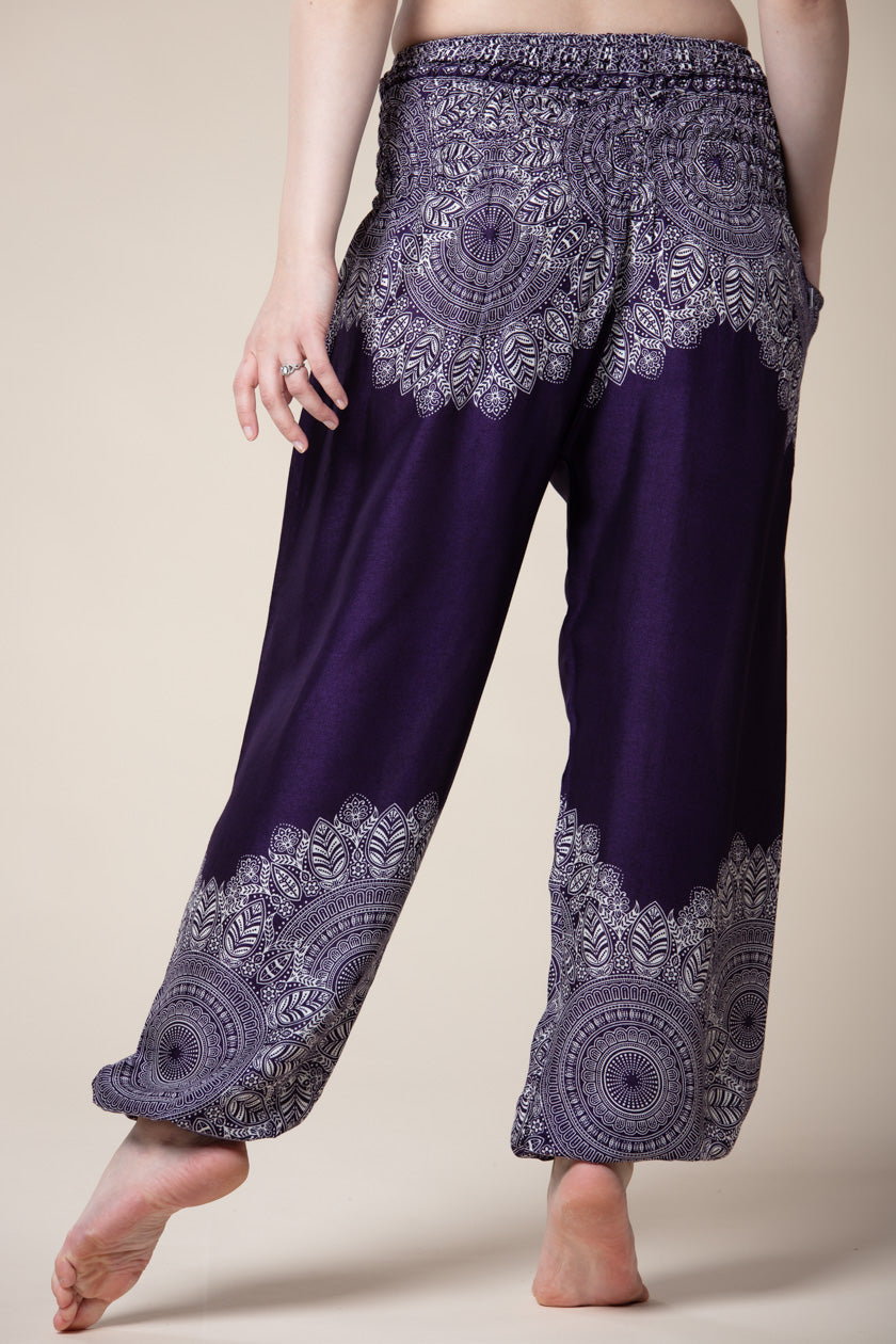 Border Mandala Purple Artisan Haaremihousut - Berry Piper