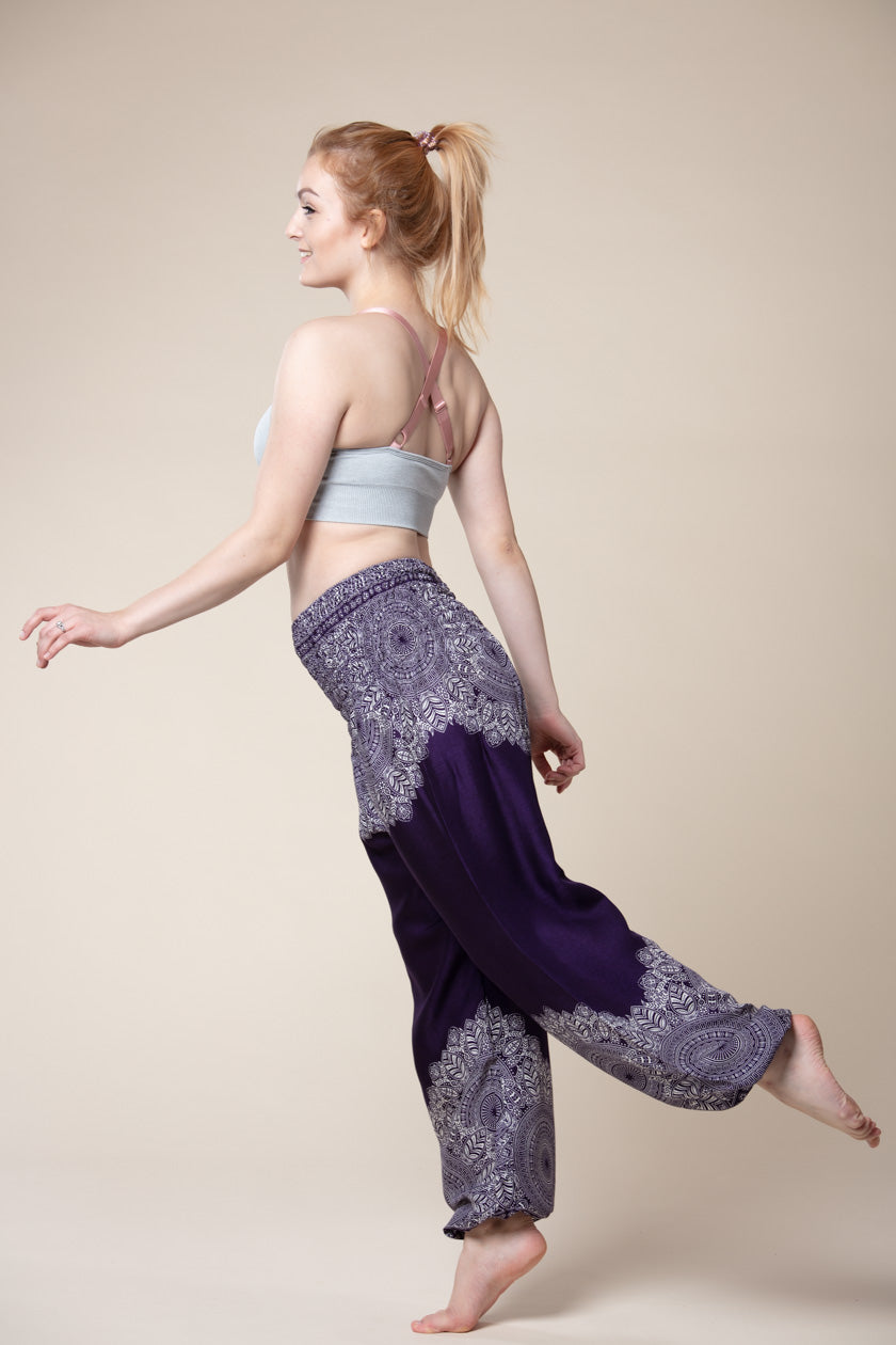 Border Mandala Purple Artisan Haaremihousut - Berry Piper