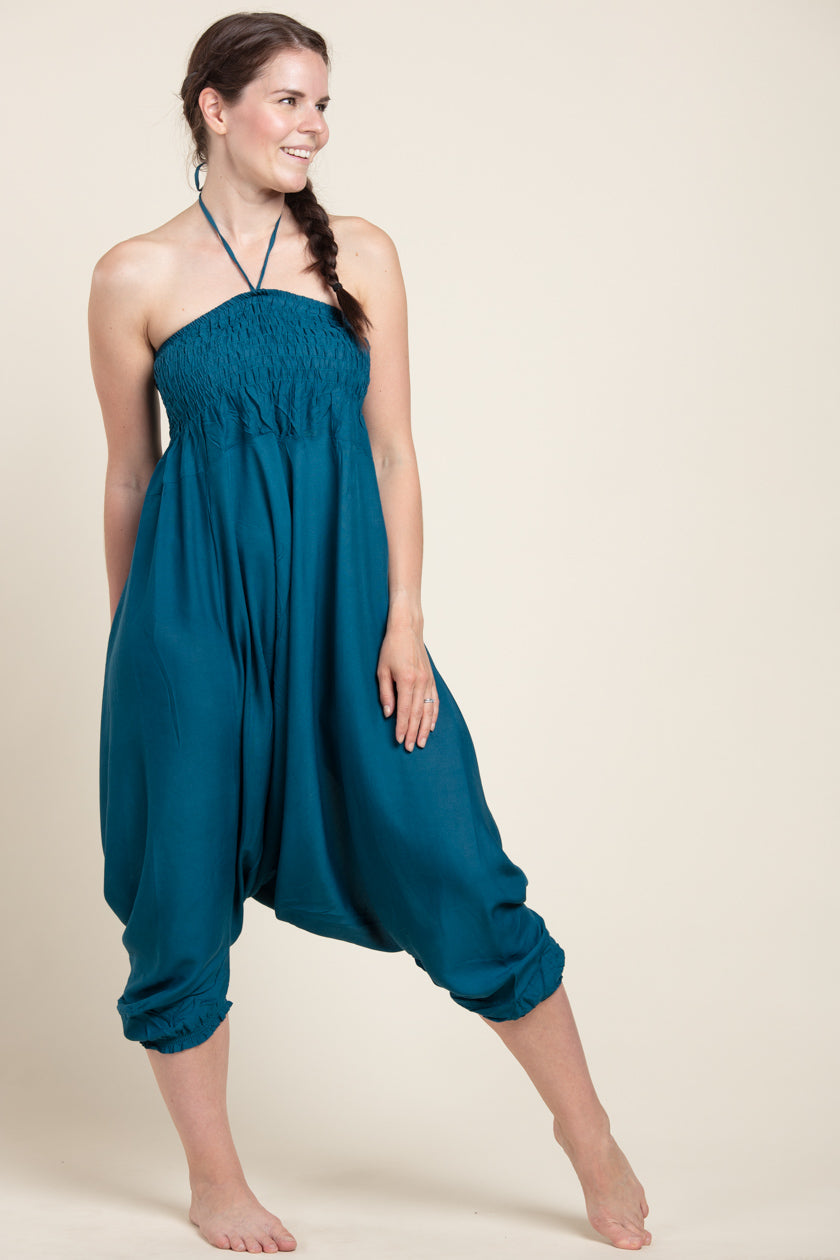 Boho Aqua Artisan Jumpsuit Haaremihousut - Berry Piper
