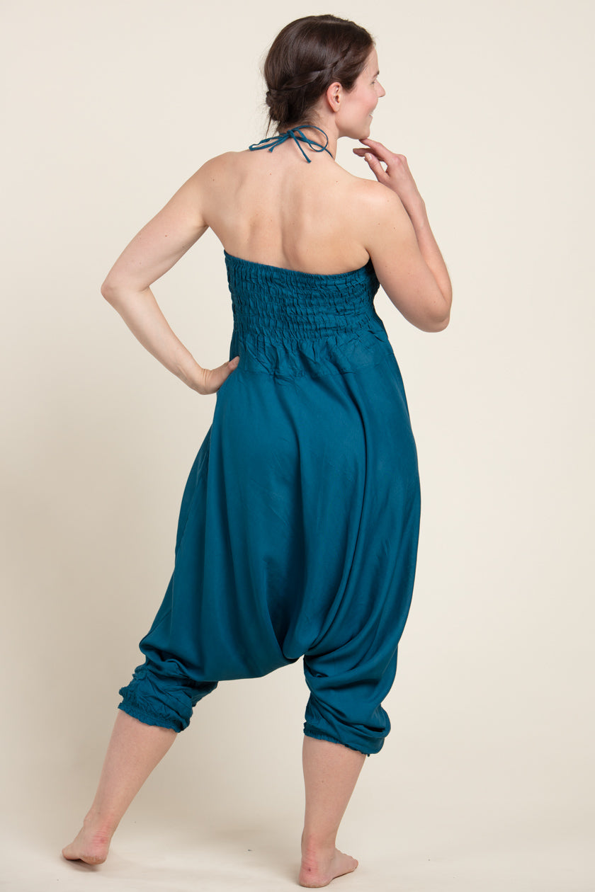 Boho Aqua Artisan Jumpsuit Haaremihousut - Berry Piper