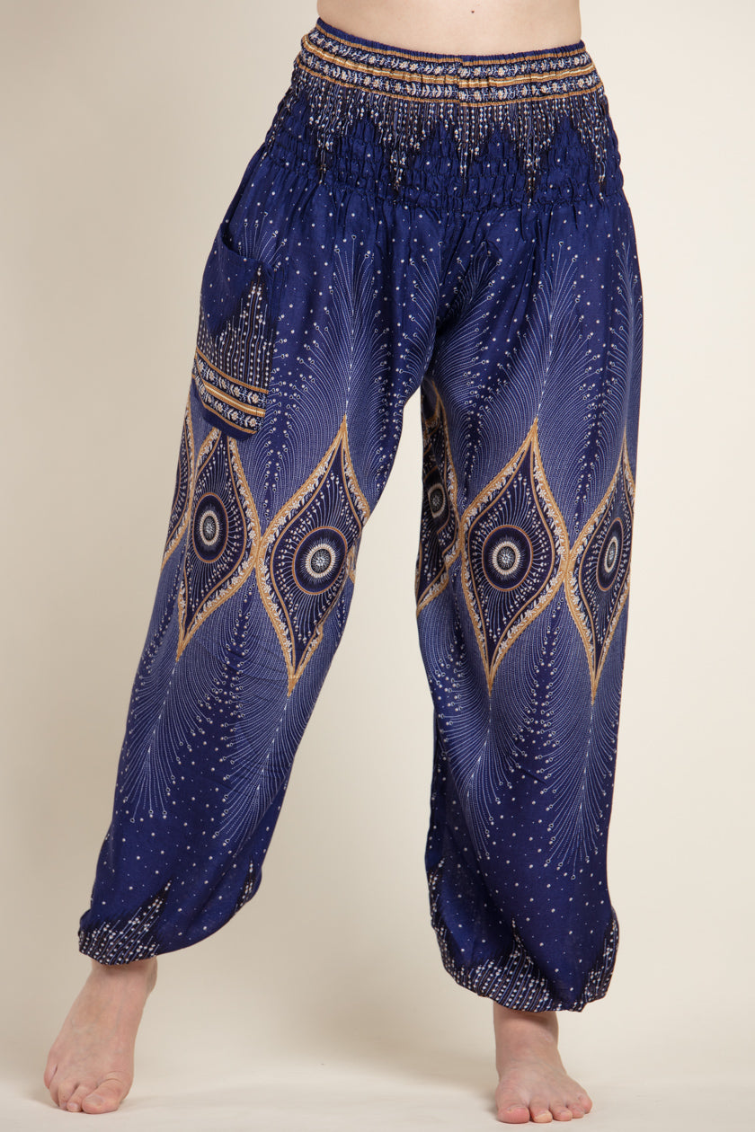 Diamond Peacock Blue Artisan Haaremihousut - Berry Piper