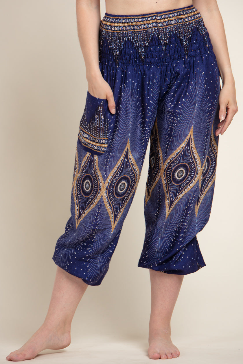 Diamond Peacock Blue Artisan Haaremihousut - Berry Piper