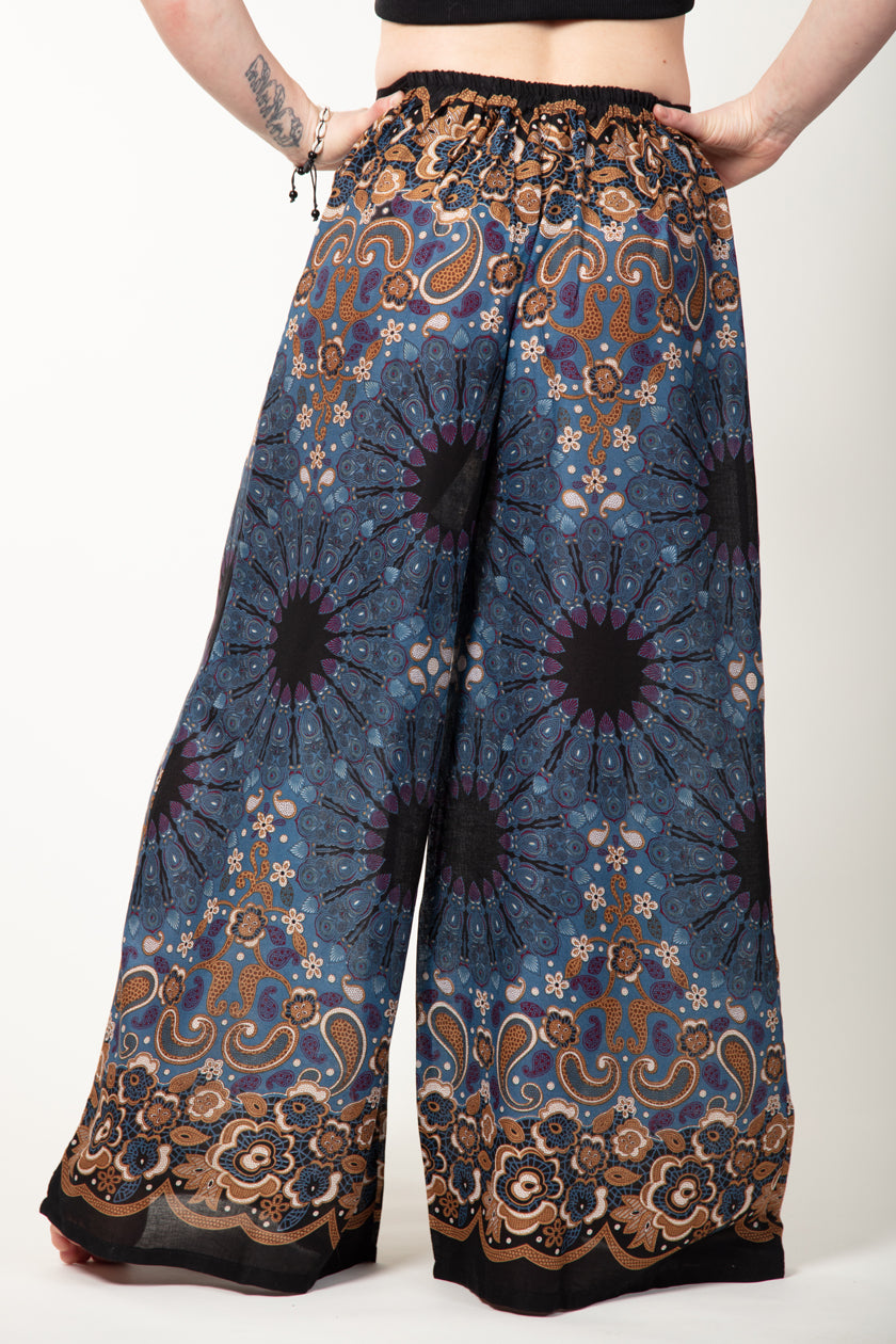 Paisley Mandala Navy Bronze Artisan Palatsihousut - Berry Piper