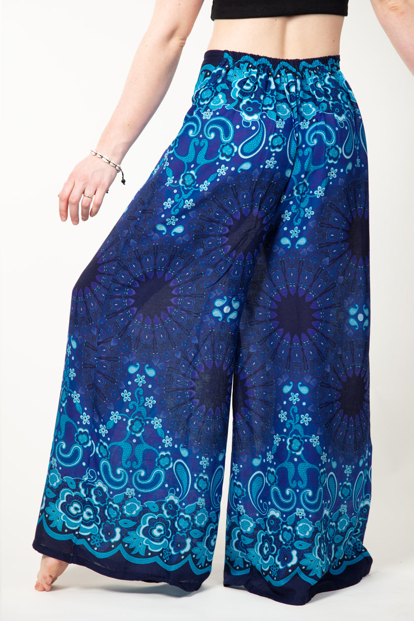 Paisley Mandala Blue Artisan Palatsihousut - Berry Piper