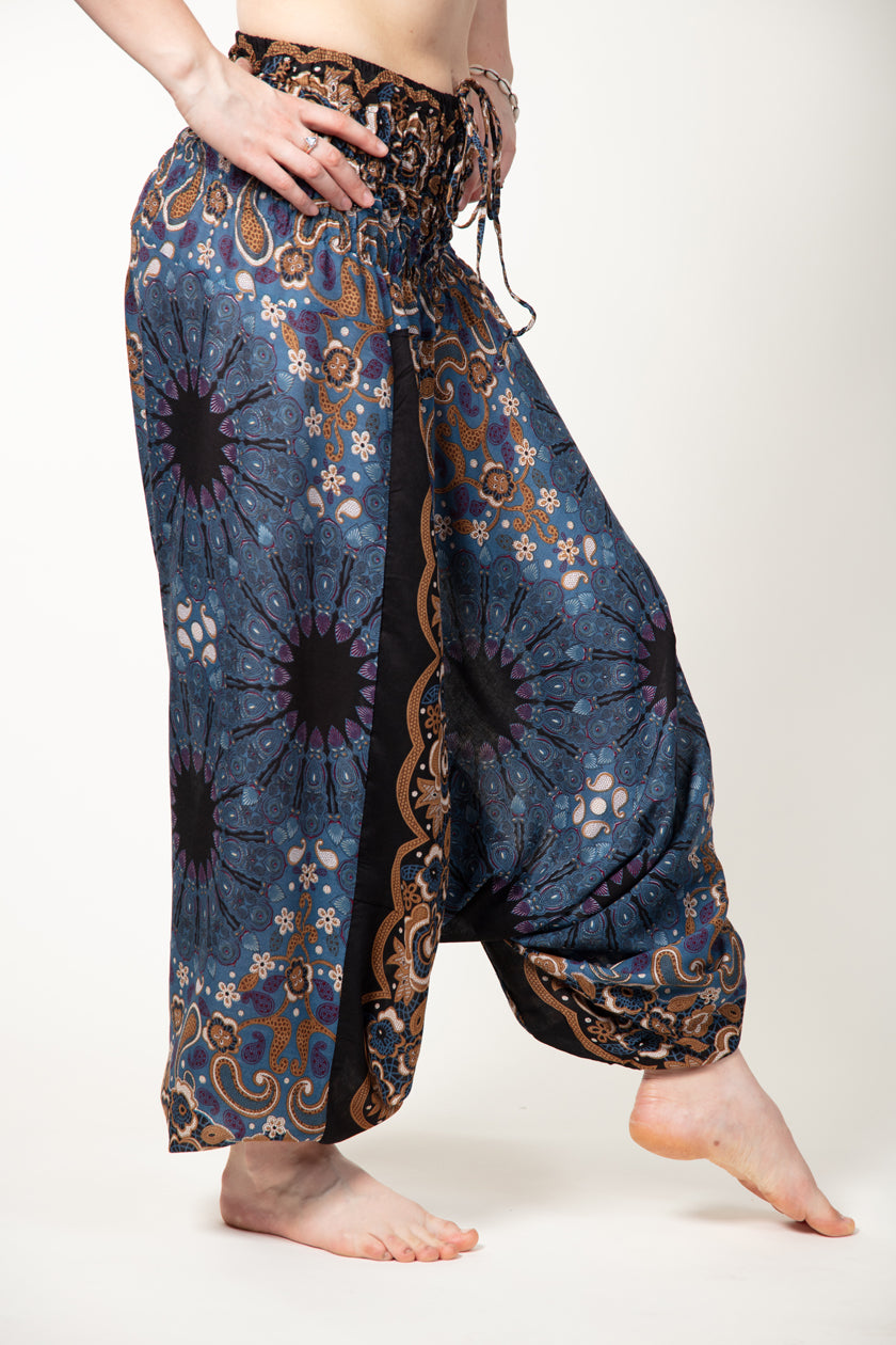 Paisley Mandala Navy Bronze Artisan Jumpsuit Haaremihousut - Berry Piper