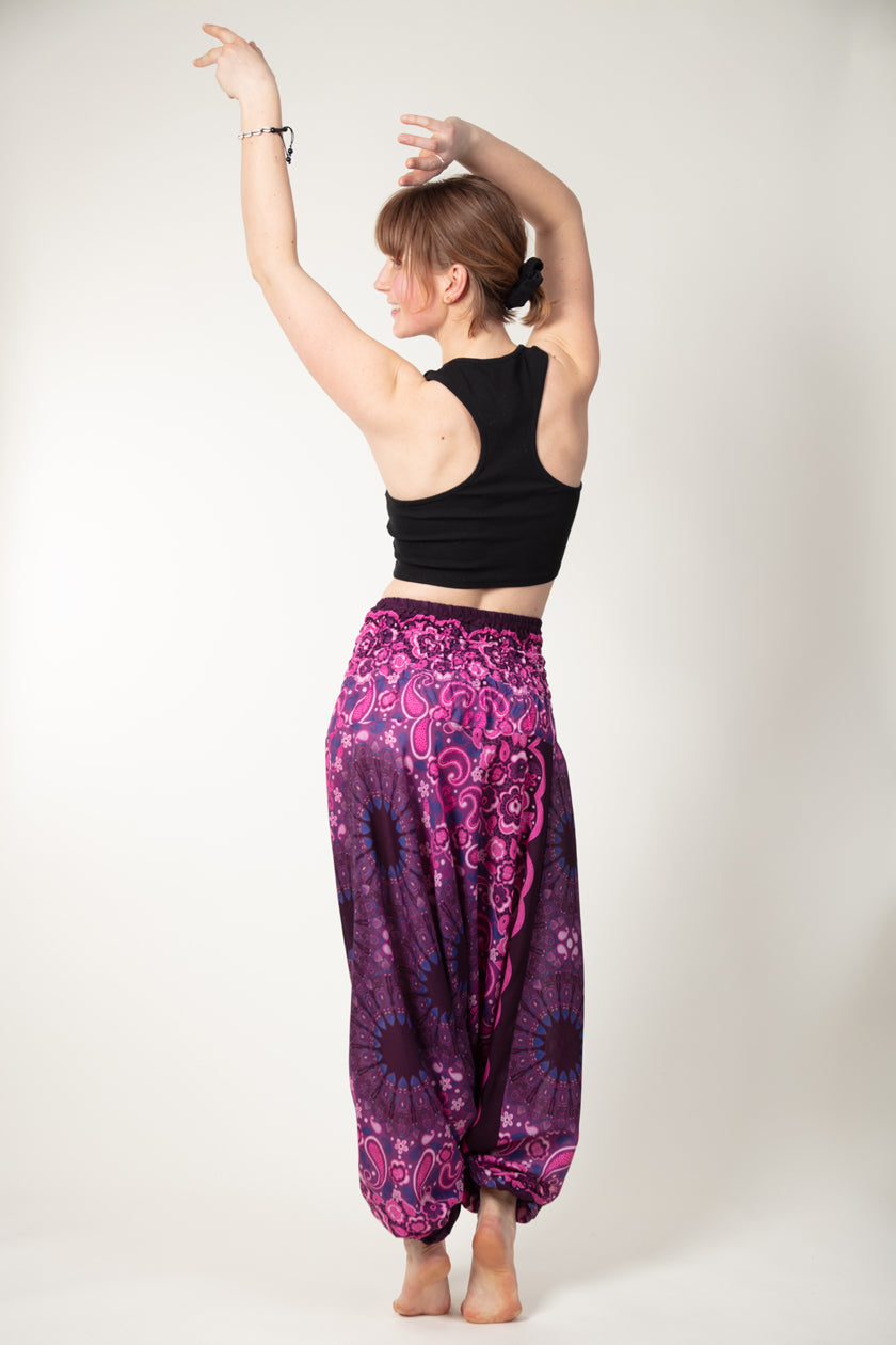 Paisley Mandala Purple Artisan Jumpsuit Haaremihousut - Berry Piper