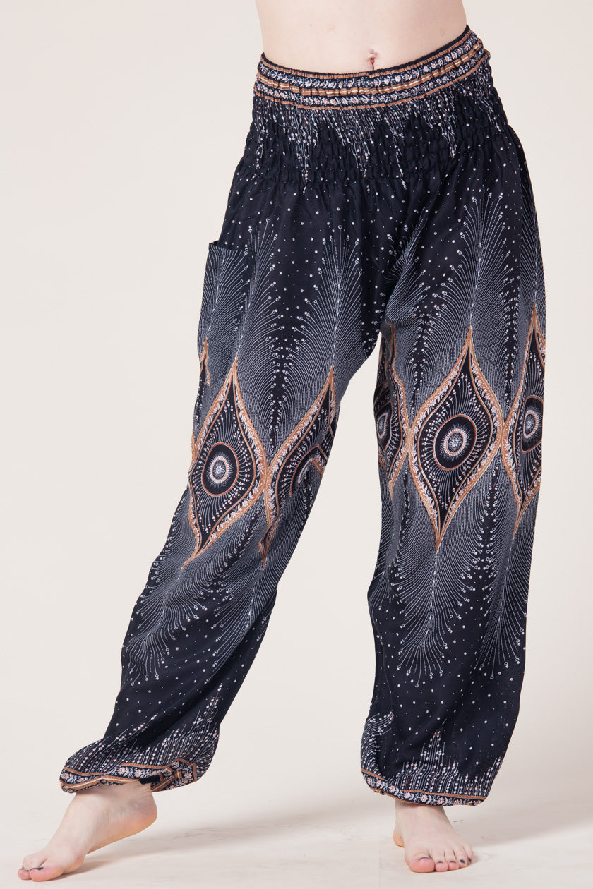 Diamond Peacock Black Artisan Haaremihousut - Berry Piper