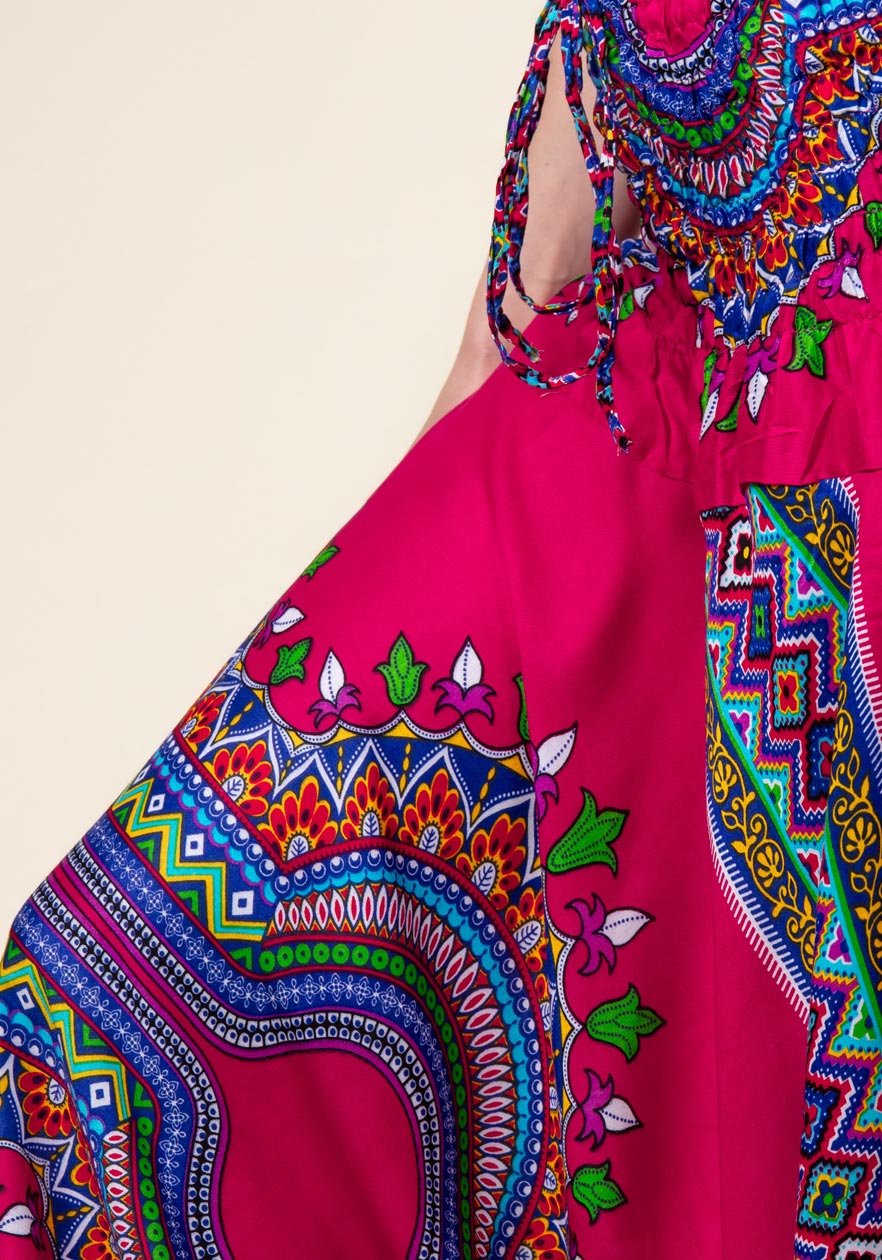 Dashiki Pink Artisan Jumpsuit Haaremihousut - Berry Piper