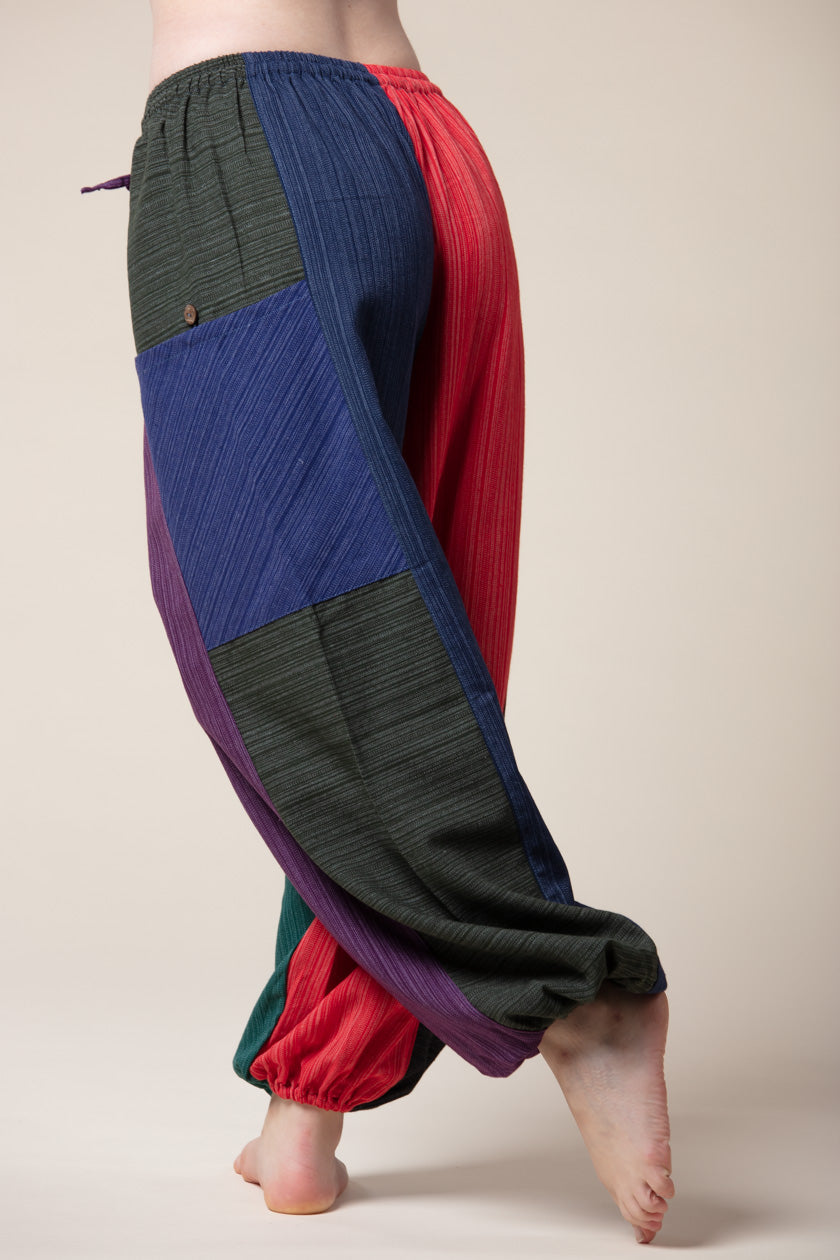 Hill Tribe Unisex Patchwork Artisan Haaremihousut - Berry Piper