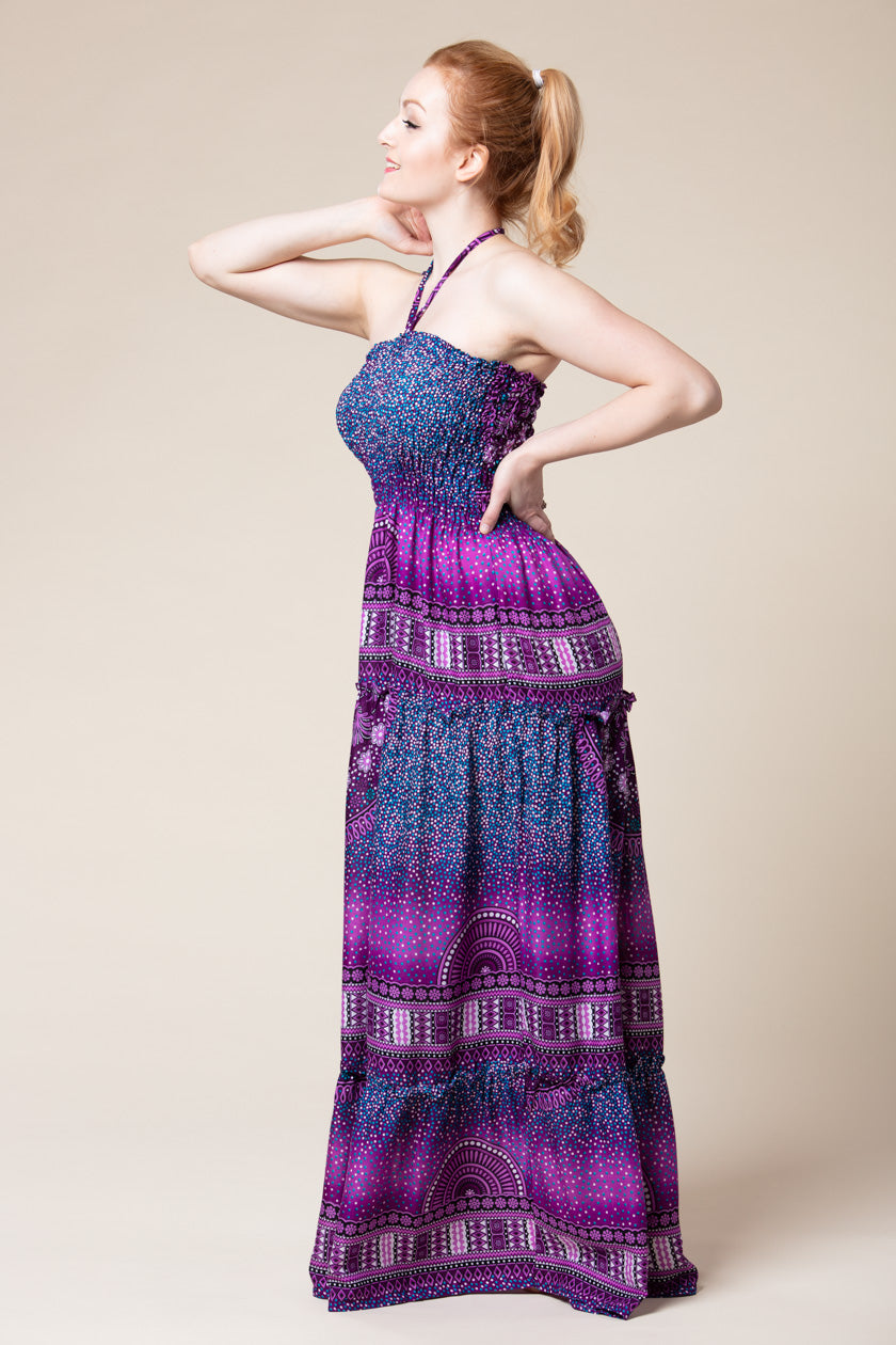 Chakra Purple Artisan Bandeau Maksimekko - Berry Piper
