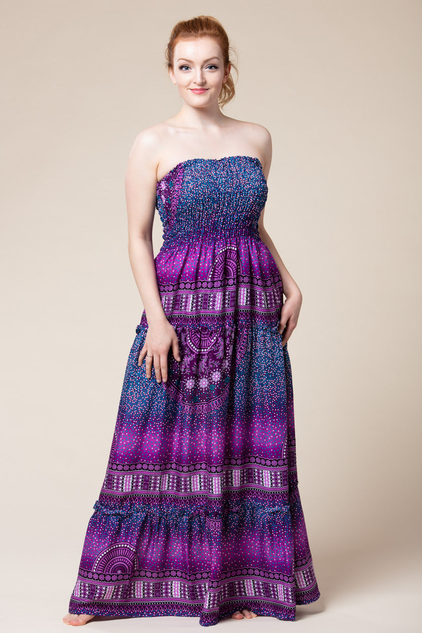 Chakra Purple Artisan Bandeau Maksimekko - Berry Piper