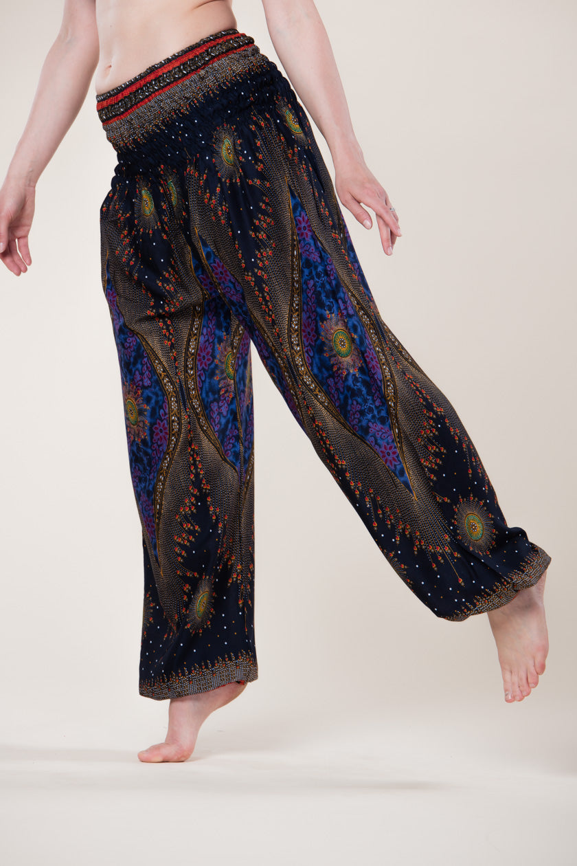 Peacock Eye Navy Artisan Haaremihousut - Berry Piper