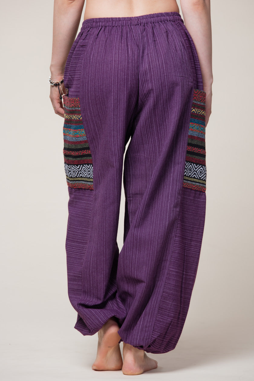 Hill Tribe Unisex Violet Artisan Haaremihousut - Berry Piper