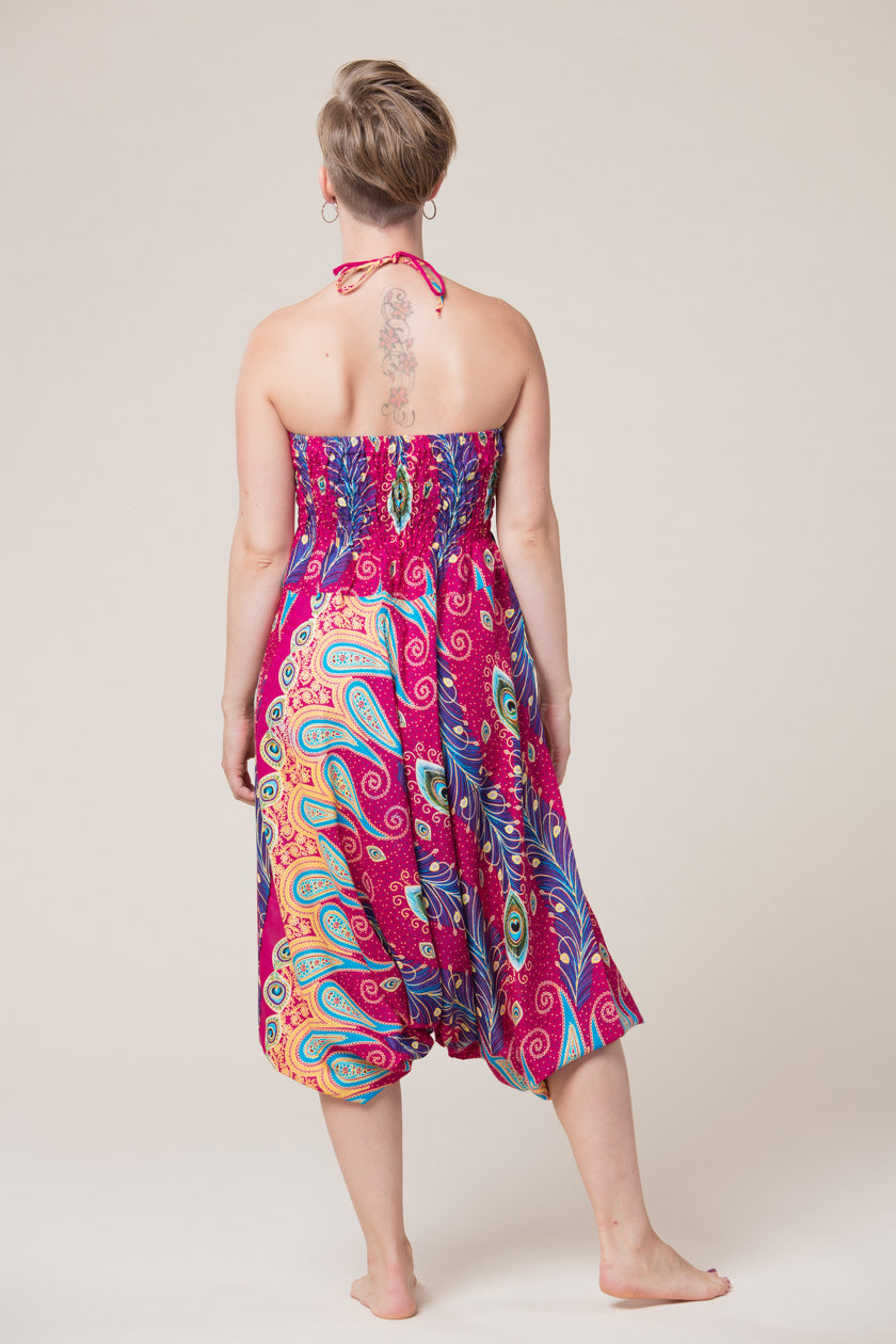 Peacock Paisley Pink Artisan Jumpsuit Haaremihousut - Berry Piper