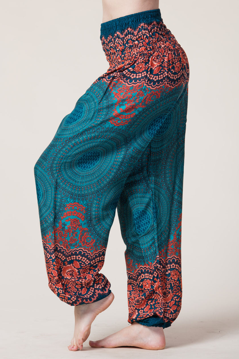Mandala Teal Artisan Haaremihousut - Berry Piper