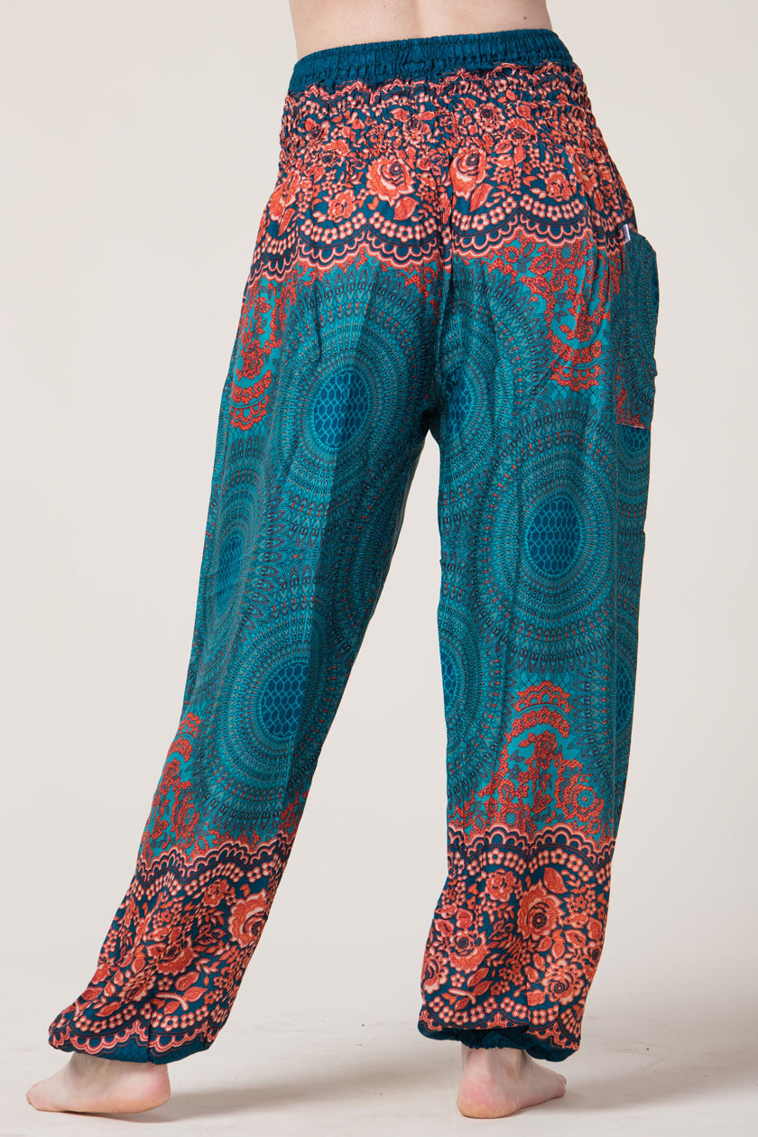 Mandala Teal Artisan Haaremihousut - Berry Piper