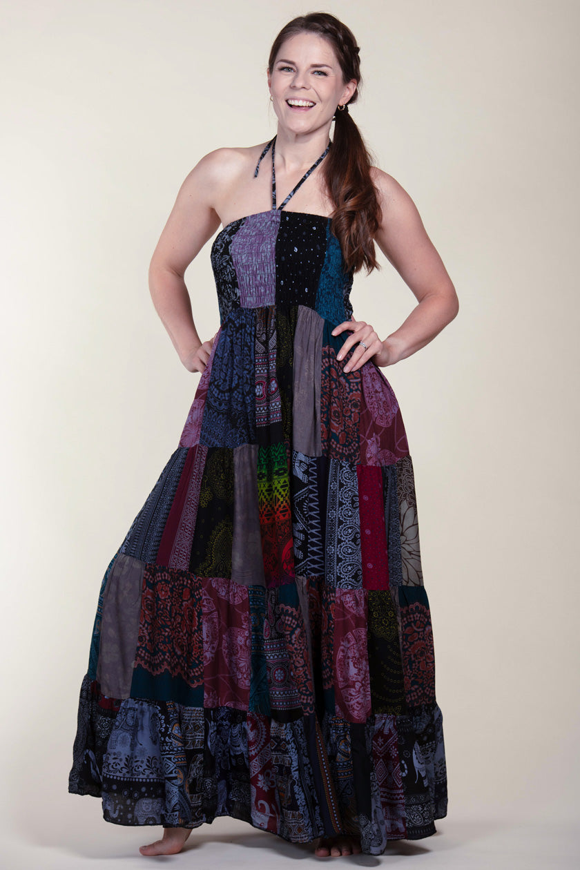 Surplus Bohemian Dark Artisan Bandeau Maksimekko - Berry Piper