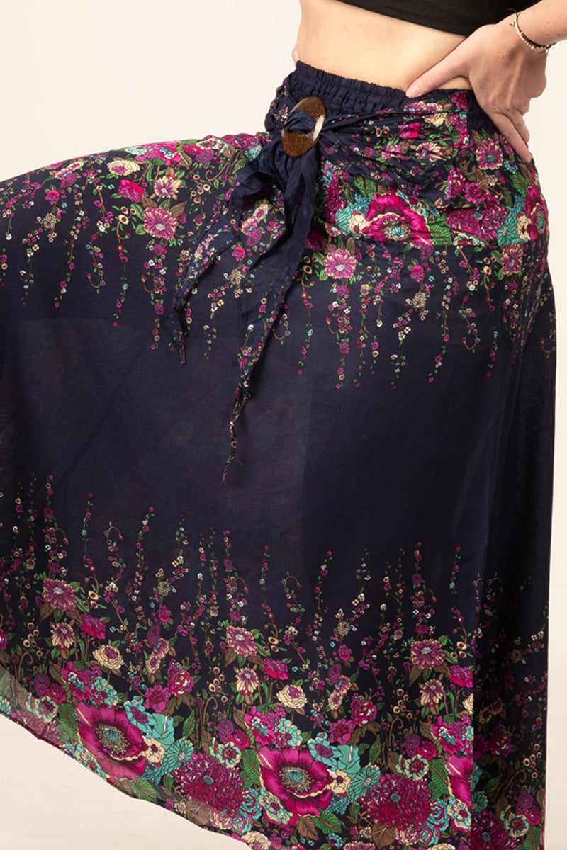 Floral Navy Meadow Curved Hame