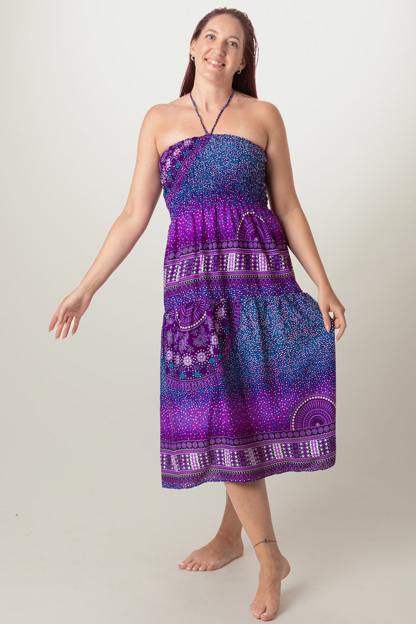 Chakra Purple Artisan Bandeau Midimekko - Berry Piper