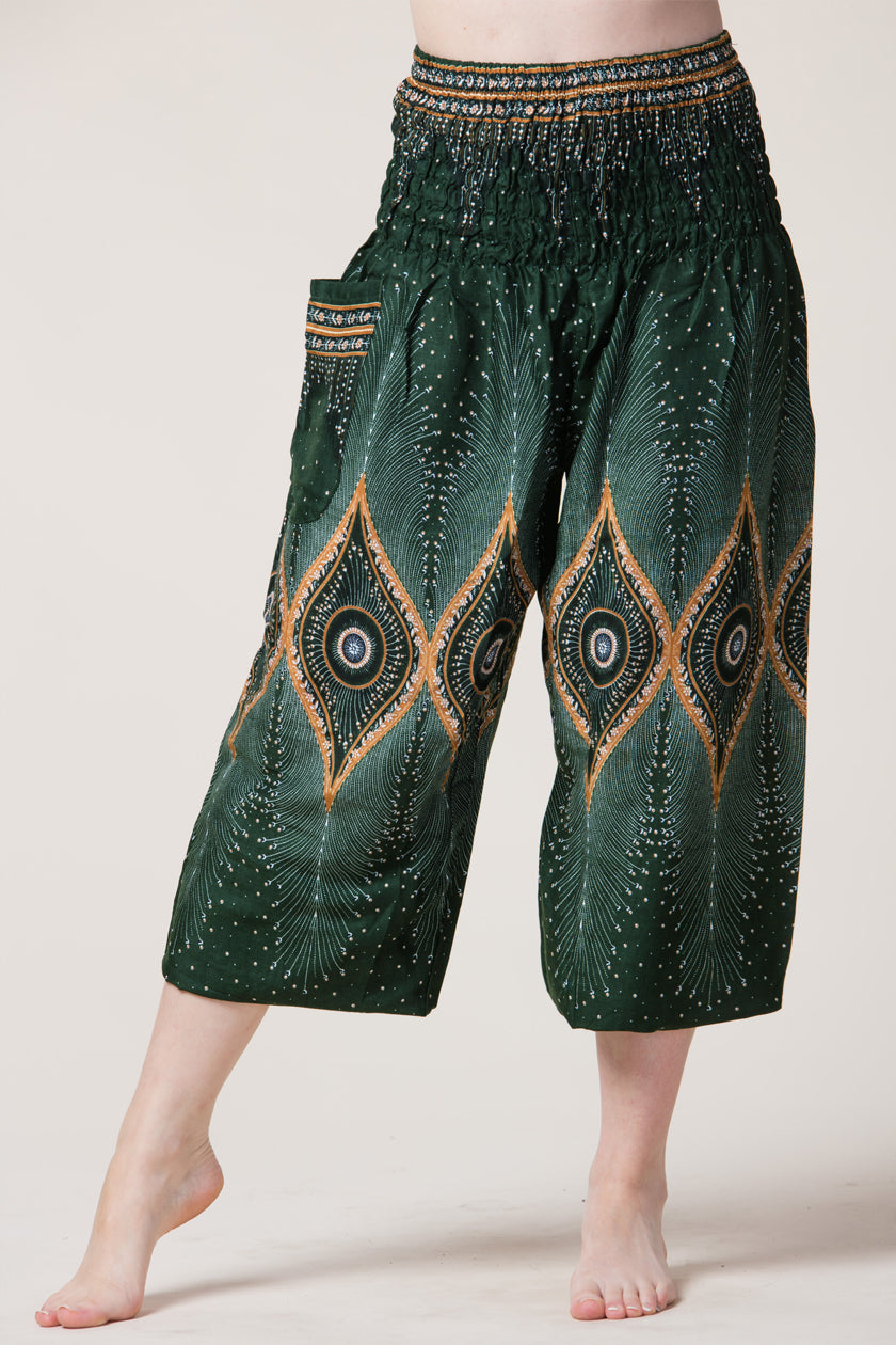 Diamond Peacock Green Artisan Haaremihousut - Berry Piper