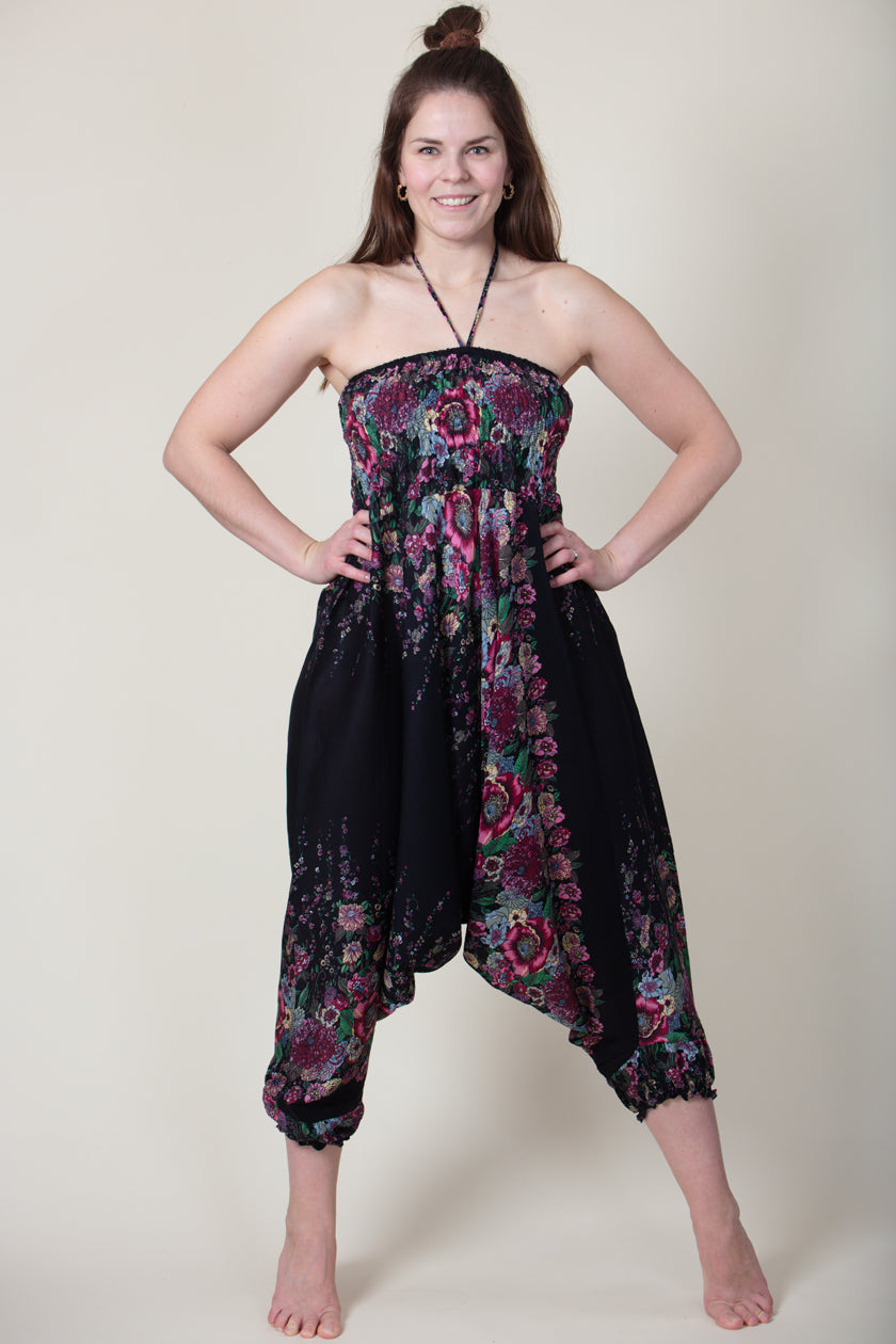 Floral Navy Artisan Jumpsuit Haaremihousut - Berry Piper