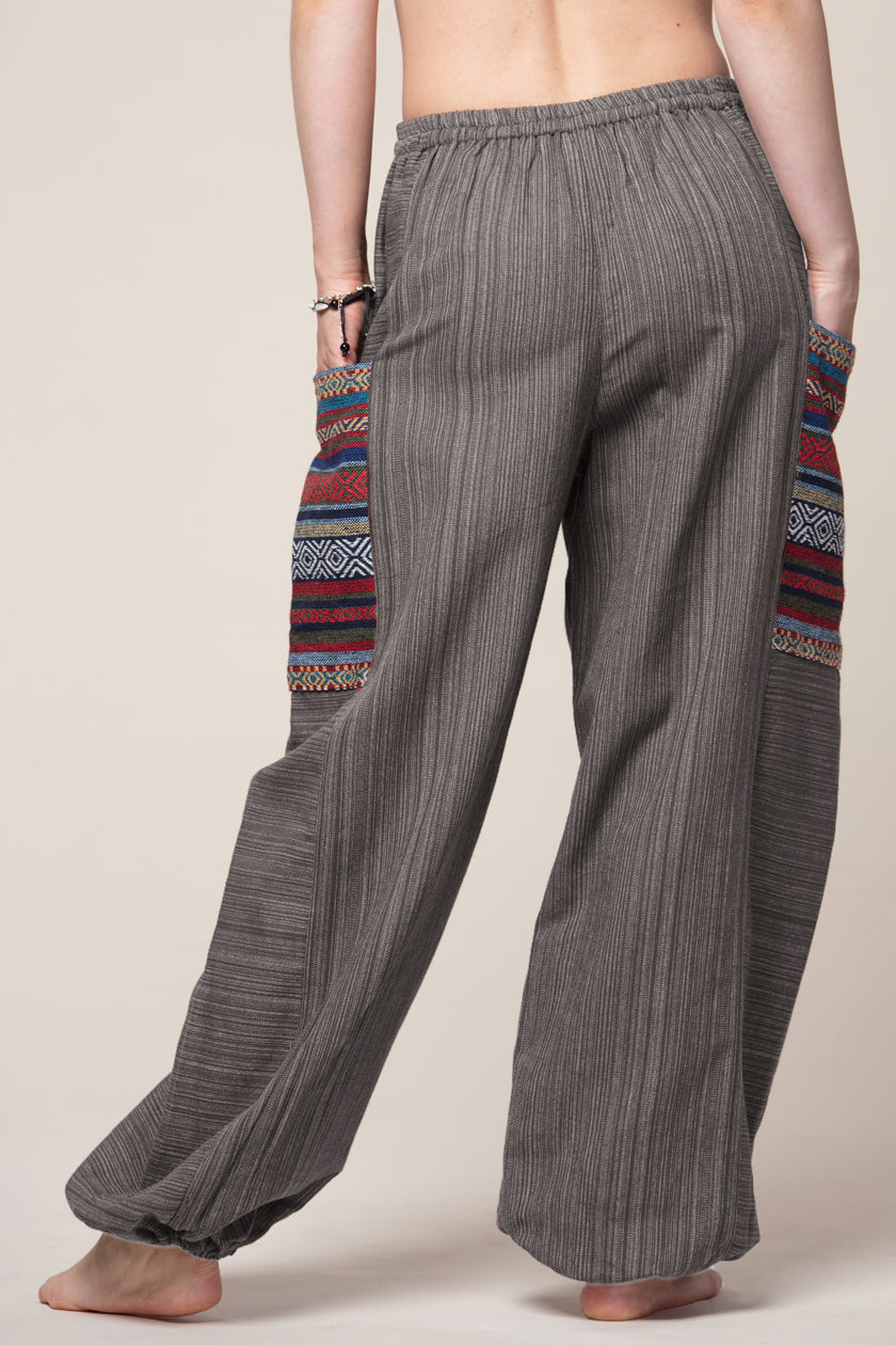 Hill Tribe Unisex Gray Artisan Haaremihousut - Berry Piper