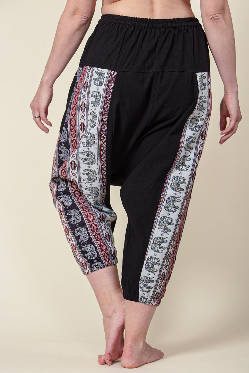 Aztec Elephant Black Medium Low Cut Haaremihousut - Berry Piper
