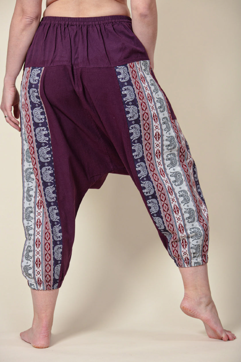 Aztec Elephant Purple Medium Low Cut Haaremihousut - Berry Piper