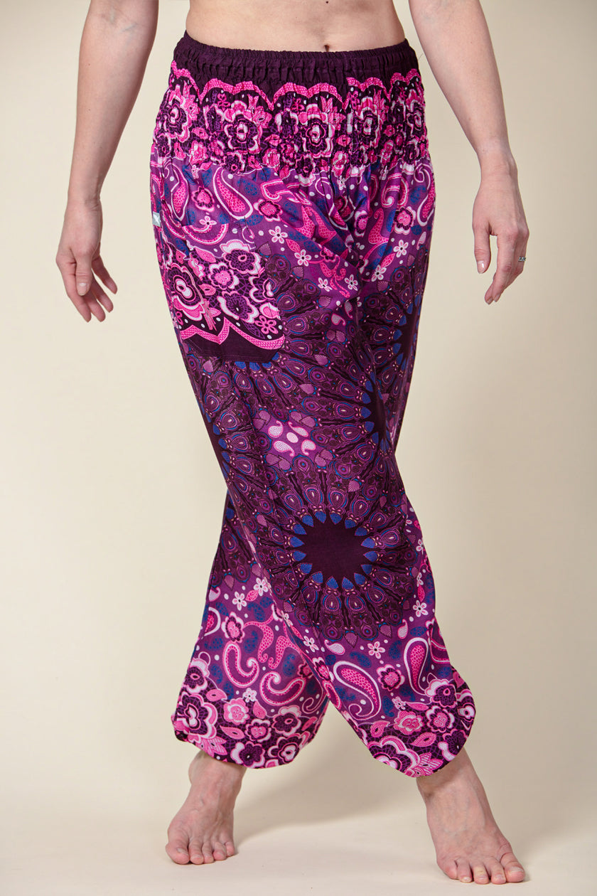 Paisley Mandala Purple Artisan Haaremihousut - Berry Piper