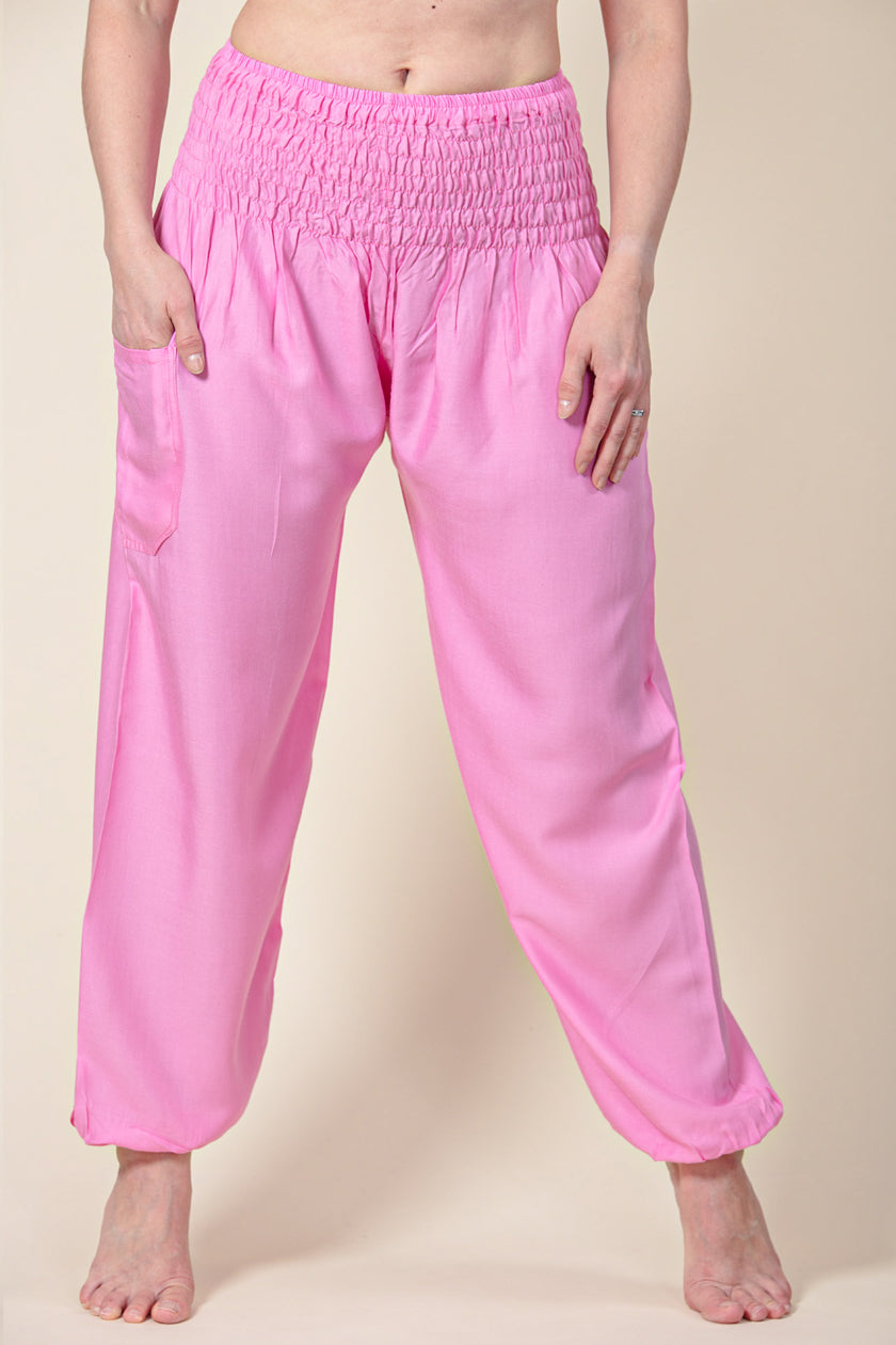 Boho Pink Artisan Haaremihousut - Berry Piper