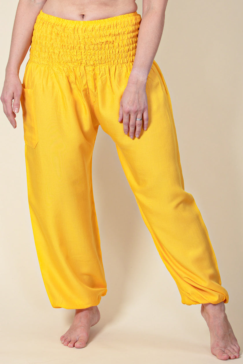 Boho Yellow Artisan Haaremihousut - Berry Piper