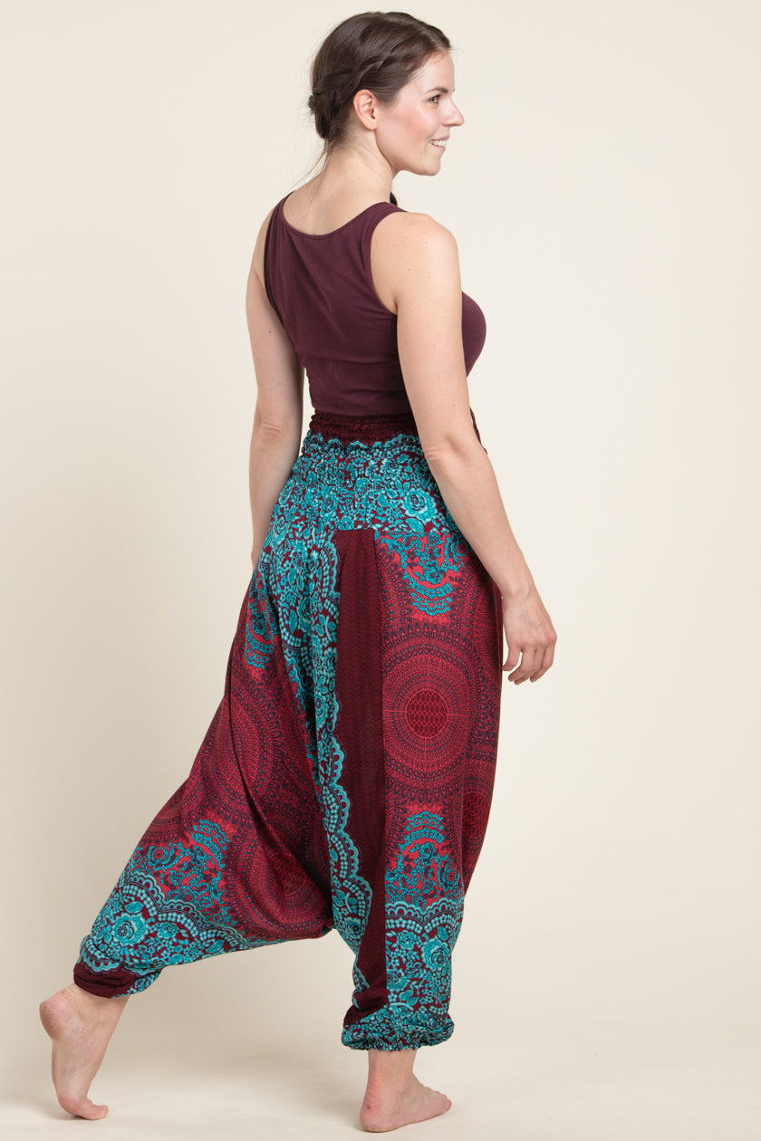 Mandala Red Artisan Jumpsuit Haaremihousut - Berry Piper